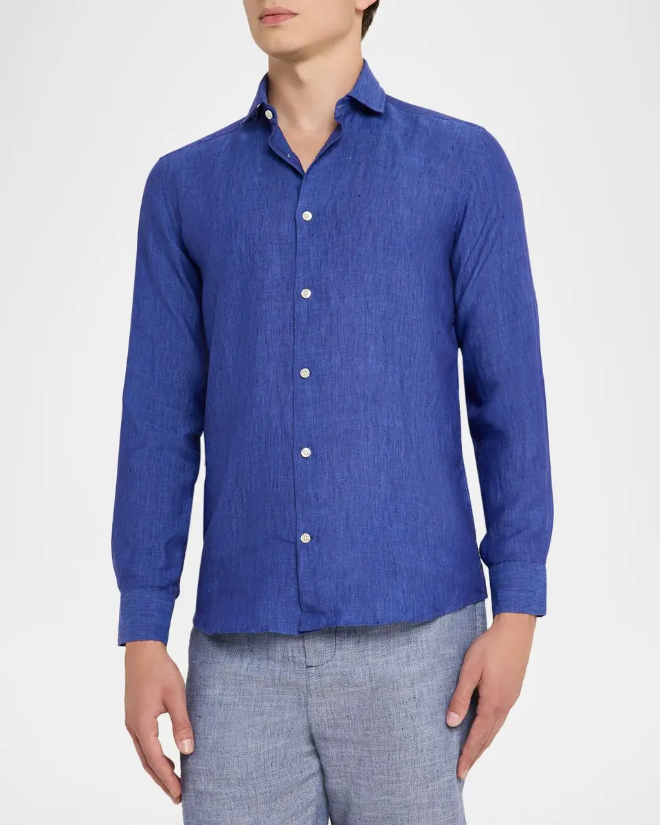 Frescobol Carioca Men's Antonio Linen Casual Button-Down Shirt | Thumbnail 4 Frescobol Carioca Men's Antonio Linen Casual Button-Down Shirt | Thumbnail 4