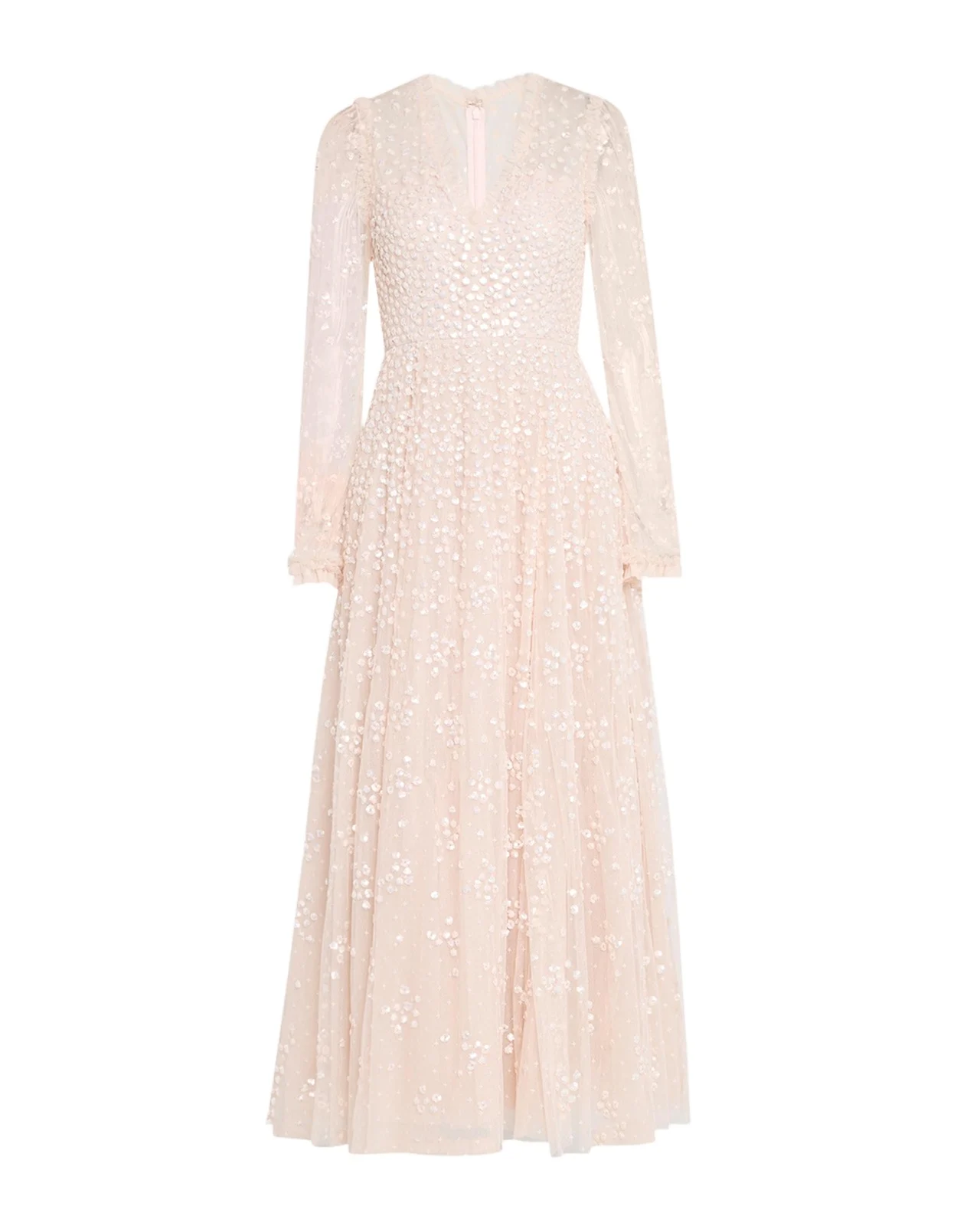 Leila Sequin Dot Tulle Ankle Gown