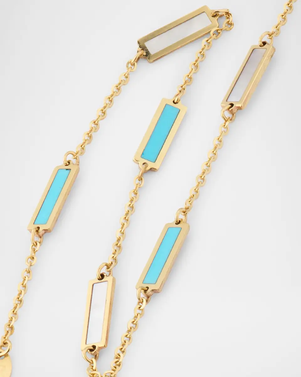Frederic Sage 14K Yellow Gold Inlay Station Bracelet | Thumbnail 2