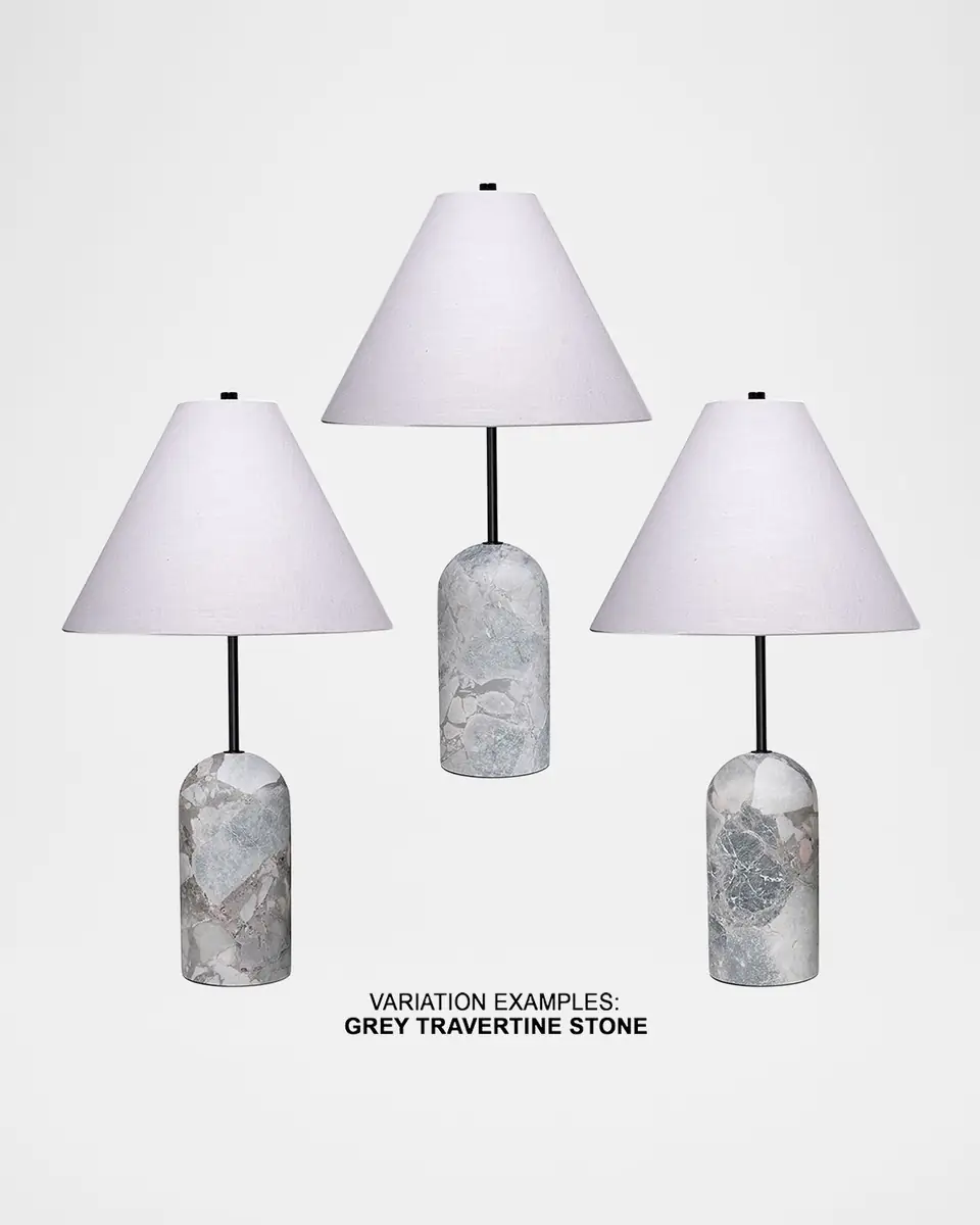 Jamie Young Holt Travertine Table Lamp, 28" | Thumbnail 3