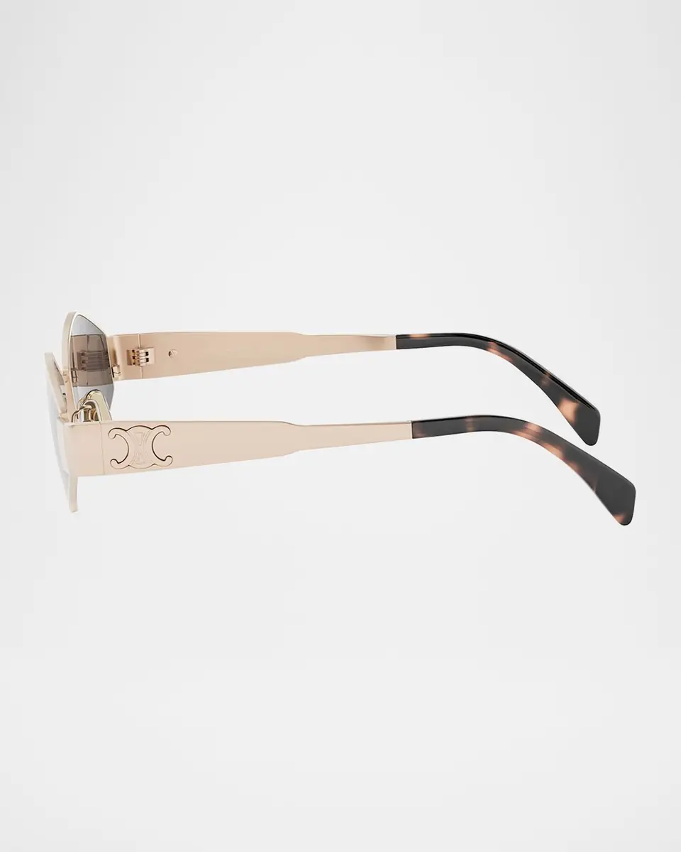 Celine Men's Triomphe Metal and Nylon Oval Sunglasses | Thumbnail 4 Celine Men's Triomphe Metal and Nylon Oval Sunglasses | Thumbnail 4