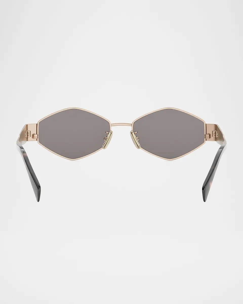 Celine Men's Triomphe Metal and Nylon Oval Sunglasses | Thumbnail 5 Celine Men's Triomphe Metal and Nylon Oval Sunglasses | Thumbnail 5