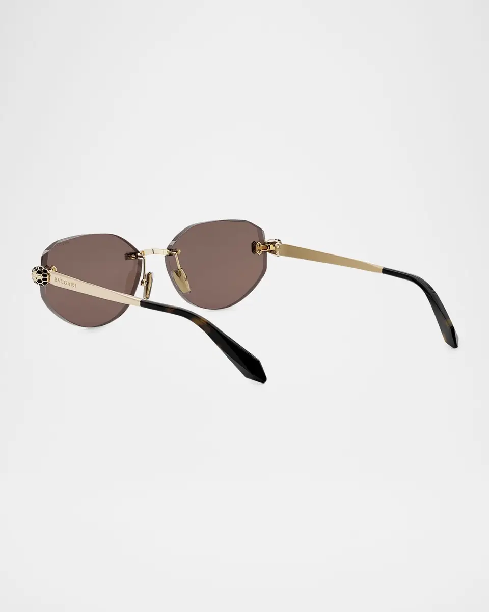 BVLGARI Serpenti Forever Rimless Oval Metal Sunglasses | Thumbnail 2 BVLGARI Serpenti Forever Rimless Oval Metal Sunglasses | Thumbnail 2