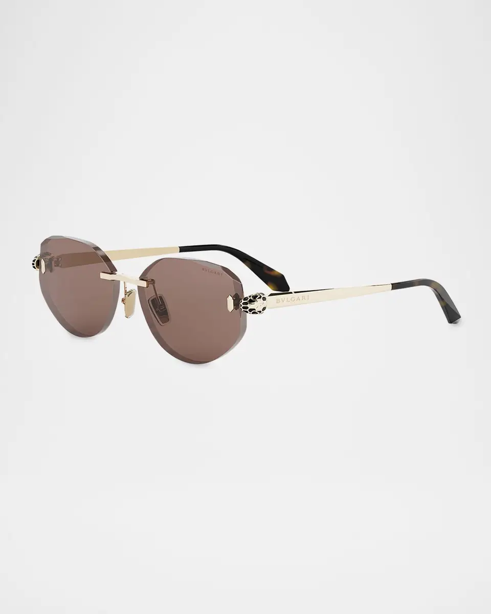 BVLGARI Serpenti Forever Rimless Oval Metal Sunglasses | Thumbnail 3 BVLGARI Serpenti Forever Rimless Oval Metal Sunglasses | Thumbnail 3
