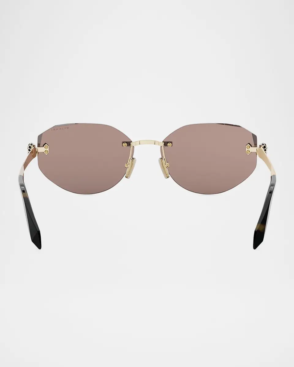BVLGARI Serpenti Forever Rimless Oval Metal Sunglasses | Thumbnail 5 BVLGARI Serpenti Forever Rimless Oval Metal Sunglasses | Thumbnail 5