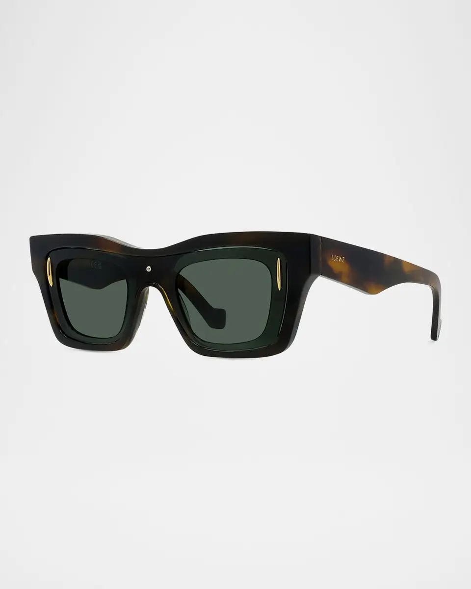 Loewe Men's Signature Layered Acetate Square Sunglasses | Thumbnail 2 Loewe Men's Signature Layered Acetate Square Sunglasses | Thumbnail 2