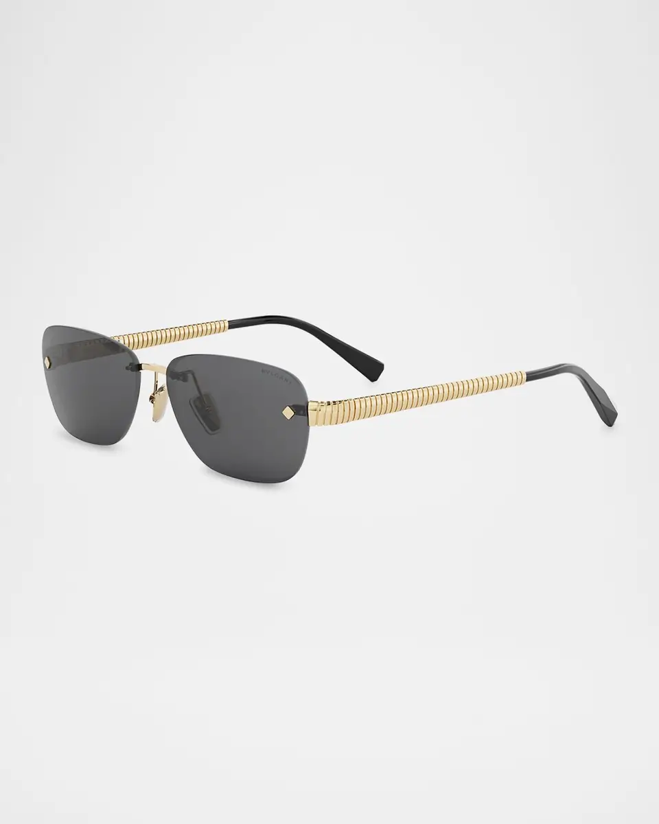 BVLGARI Tubogas Rimless Metal Rectangular Sunglasses | Thumbnail 2 BVLGARI Tubogas Rimless Metal Rectangular Sunglasses | Thumbnail 2