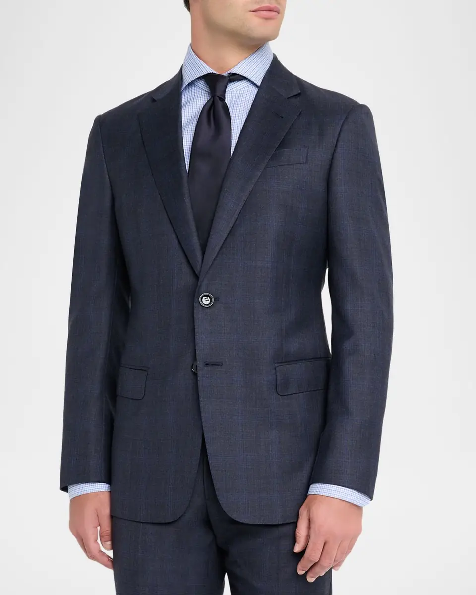 Giorgio Armani Men's Subtle Windowpane Two-Piece Suit | Thumbnail 4 Giorgio Armani Men's Subtle Windowpane Two-Piece Suit | Thumbnail 4