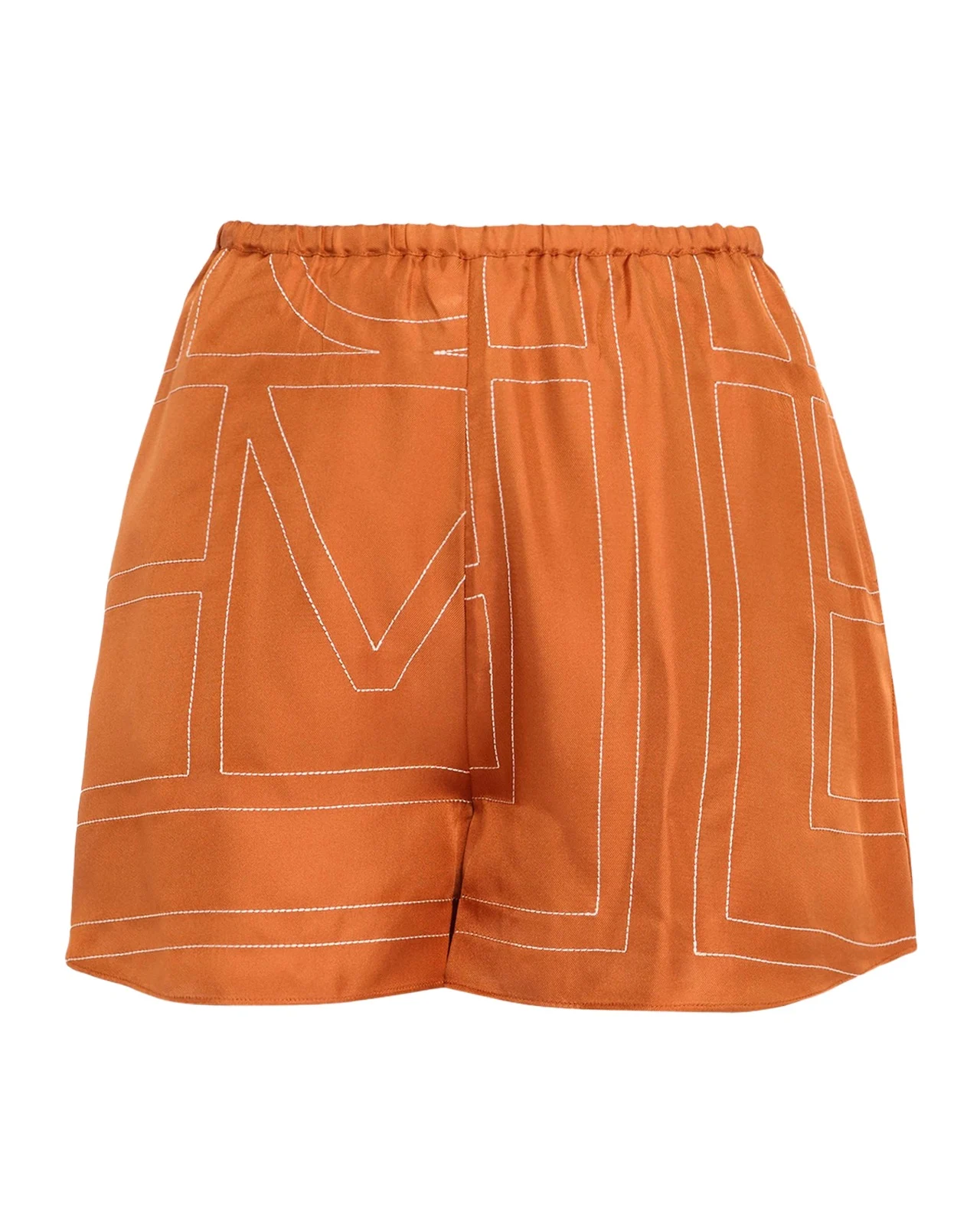Monogram Embroidered Silk Pajama Shorts Monogram Embroidered Silk Pajama Shorts