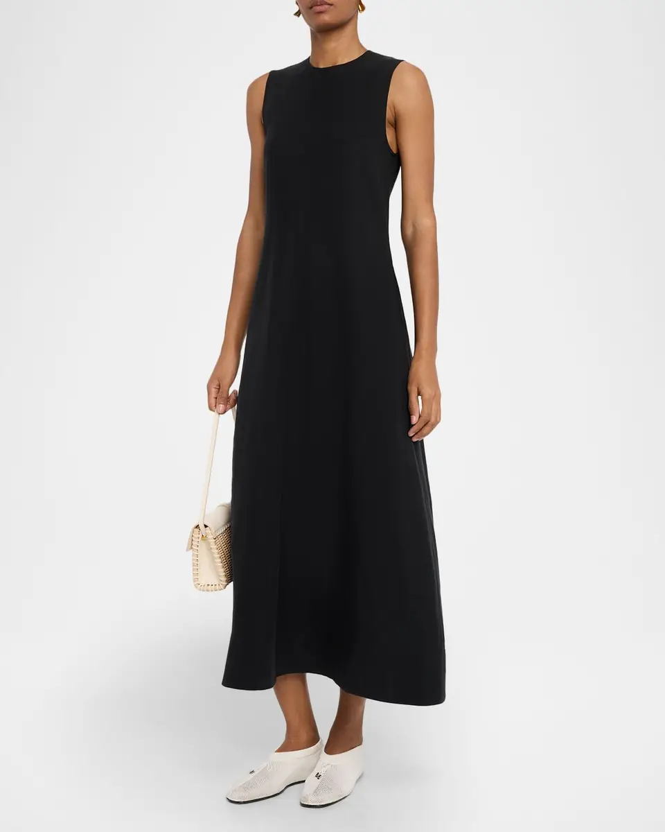 Toteme Fluid Cotton Sleeveless Midi Dress | Thumbnail 3 Toteme Fluid Cotton Sleeveless Midi Dress | Thumbnail 3