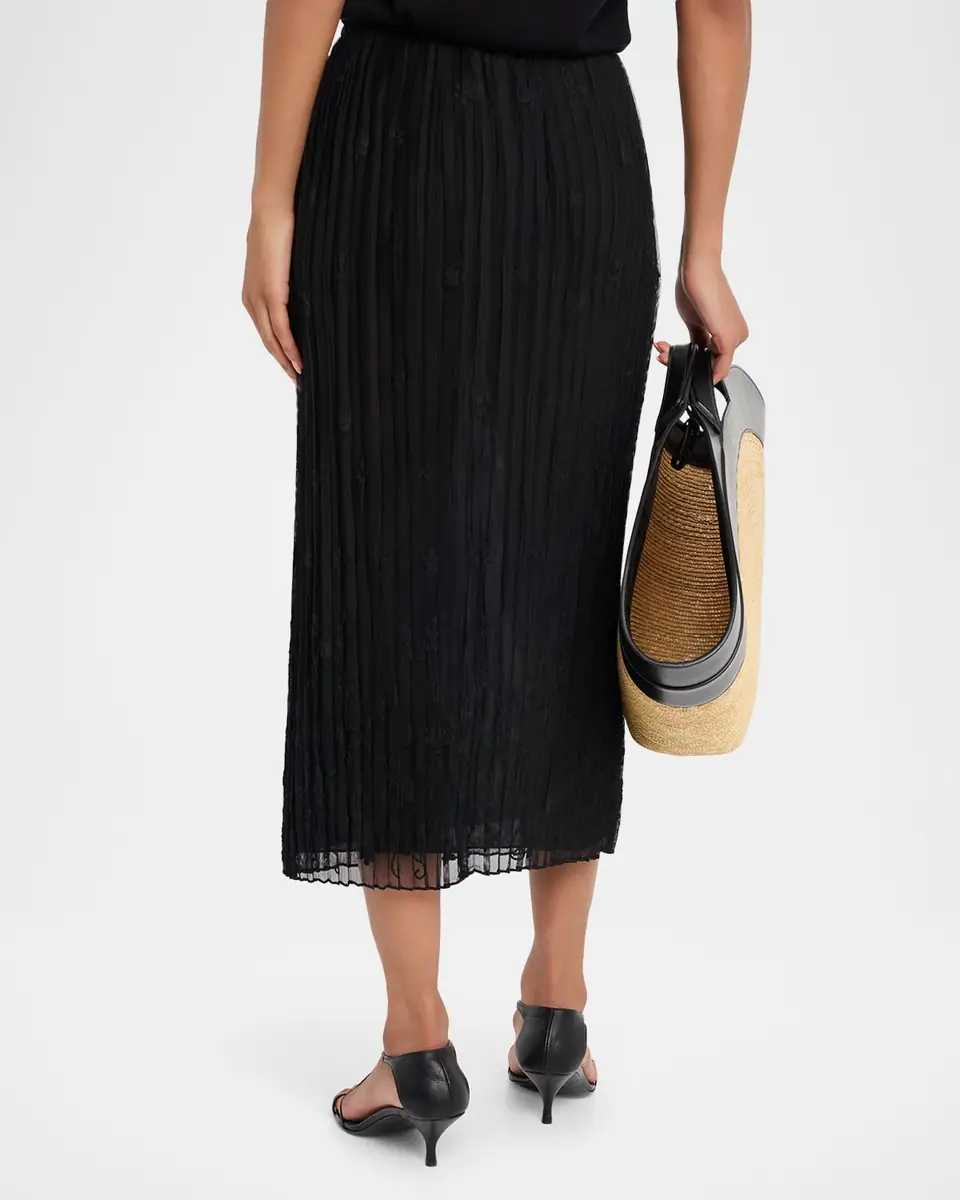TOTEME Floral Pleated Tulle Midi Skirt | Thumbnail 3 TOTEME Floral Pleated Tulle Midi Skirt | Thumbnail 3