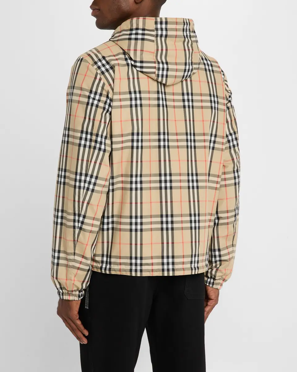 Burberry Men's Check Hooded Jacket | Thumbnail 3 Burberry Men's Check Hooded Jacket | Thumbnail 3
