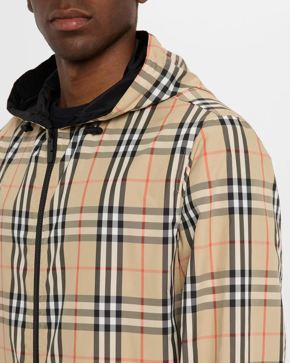 Burberry Men's Check Hooded Jacket | Thumbnail 5 Burberry Men's Check Hooded Jacket | Thumbnail 5