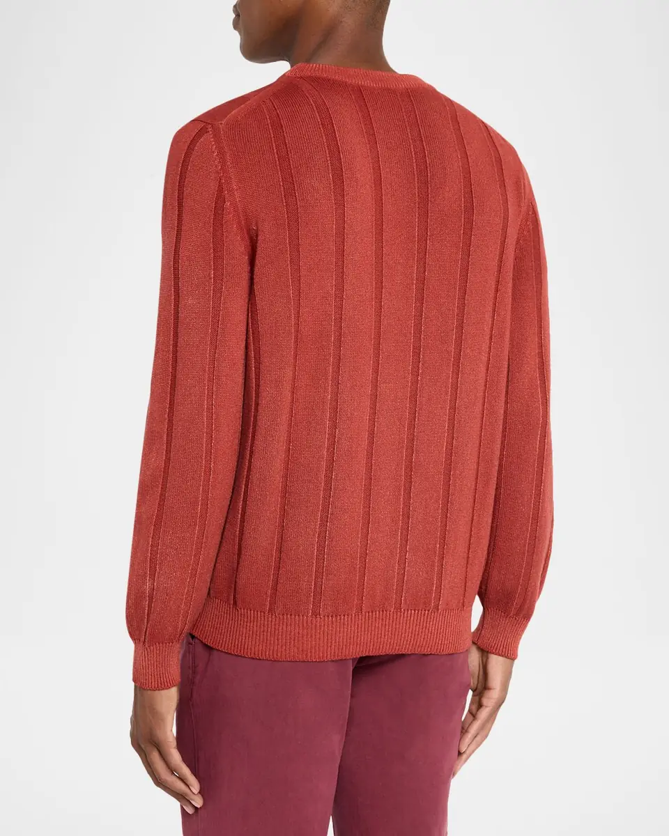 Kiton Men's Ribbed Cashmere Crewneck Sweater | Thumbnail 3 Kiton Men's Ribbed Cashmere Crewneck Sweater | Thumbnail 3
