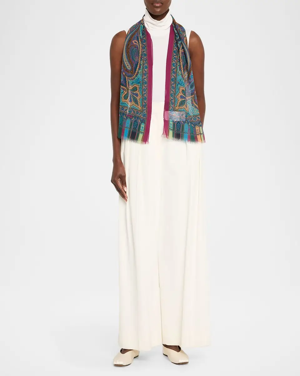 Etro Paisley Sheer Silk Scarf | Thumbnail 2 Etro Paisley Sheer Silk Scarf | Thumbnail 2