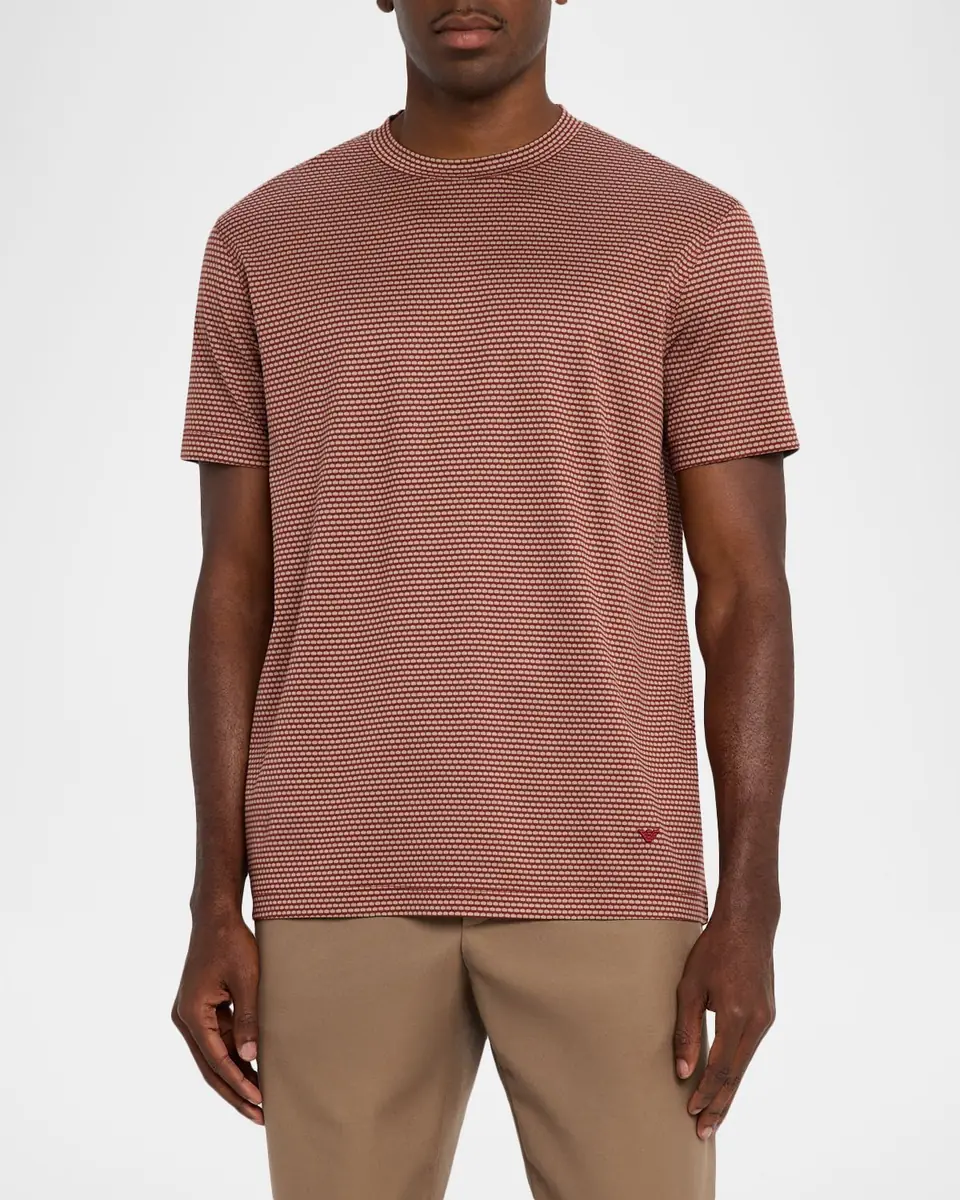 Emporio Armani Men's Jersey Jacquard Crewneck T-Shirt | Thumbnail 4
