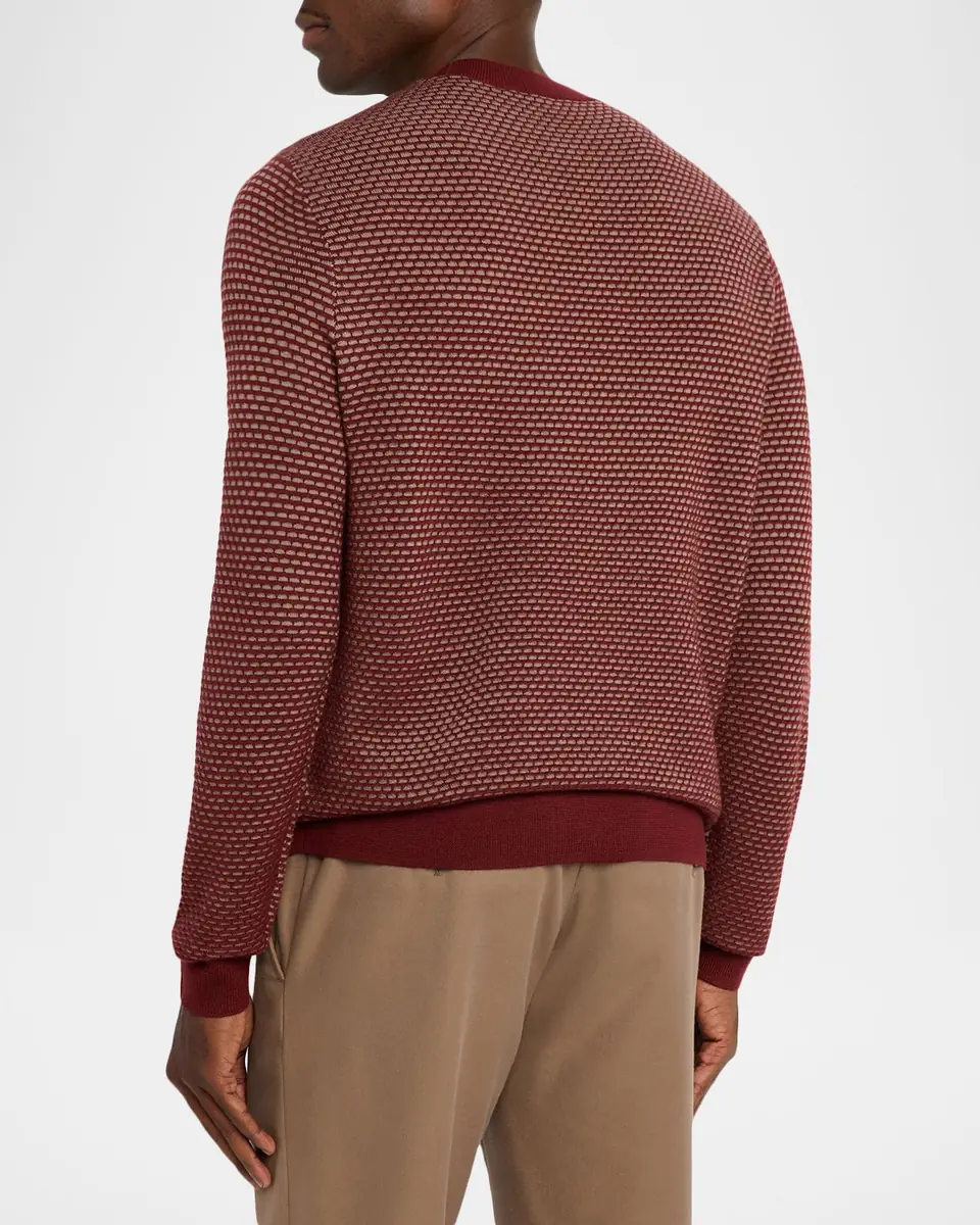Emporio Armani Men's Wool Knit Jacquard Crewneck Sweater | Thumbnail 3 Emporio Armani Men's Wool Knit Jacquard Crewneck Sweater | Thumbnail 3