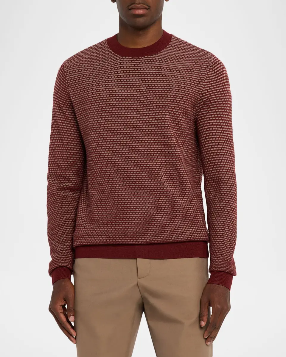 Emporio Armani Men's Wool Knit Jacquard Crewneck Sweater | Thumbnail 4 Emporio Armani Men's Wool Knit Jacquard Crewneck Sweater | Thumbnail 4