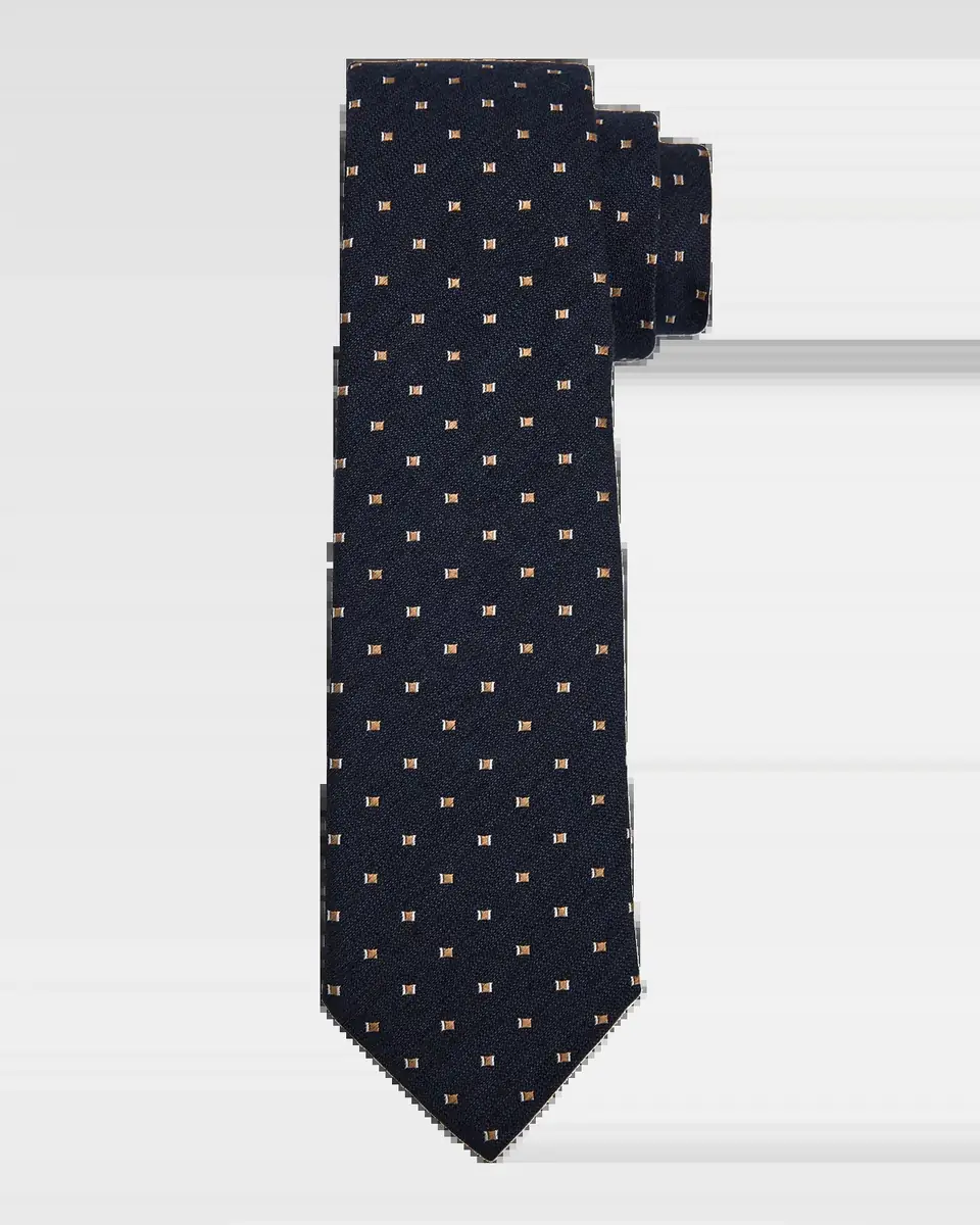 Emporio Armani Men's Bordeaux Micro-Jacquard Silk and Wool Tie | Thumbnail 2 Emporio Armani Men's Bordeaux Micro-Jacquard Silk and Wool Tie | Thumbnail 2