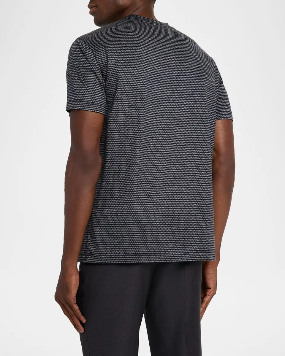 Emporio Armani Men's Jersey Jacquard Crewneck T-Shirt | Thumbnail 3