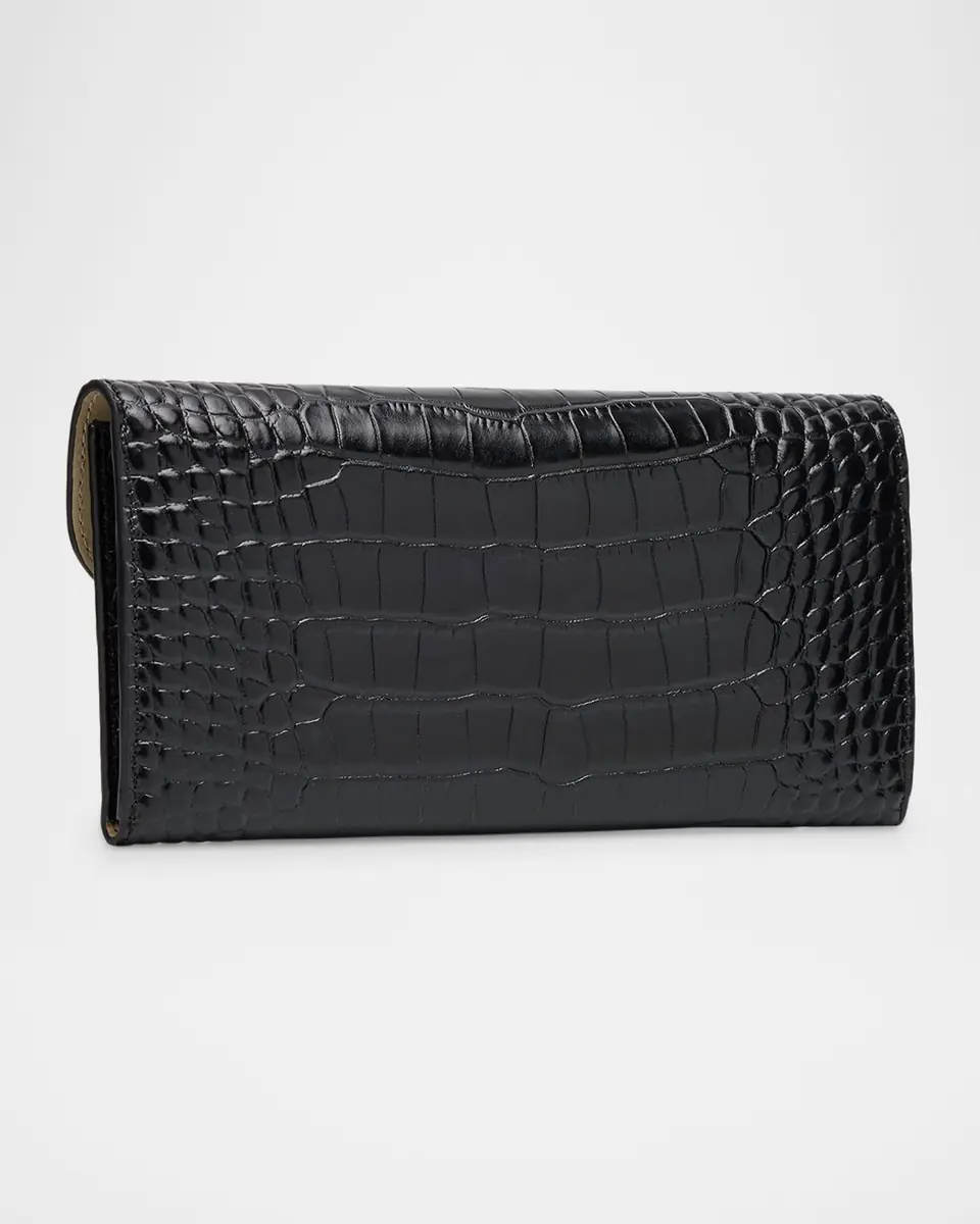 Toteme T-Lock Croco-Embossed Leather Wallet | Thumbnail 2
