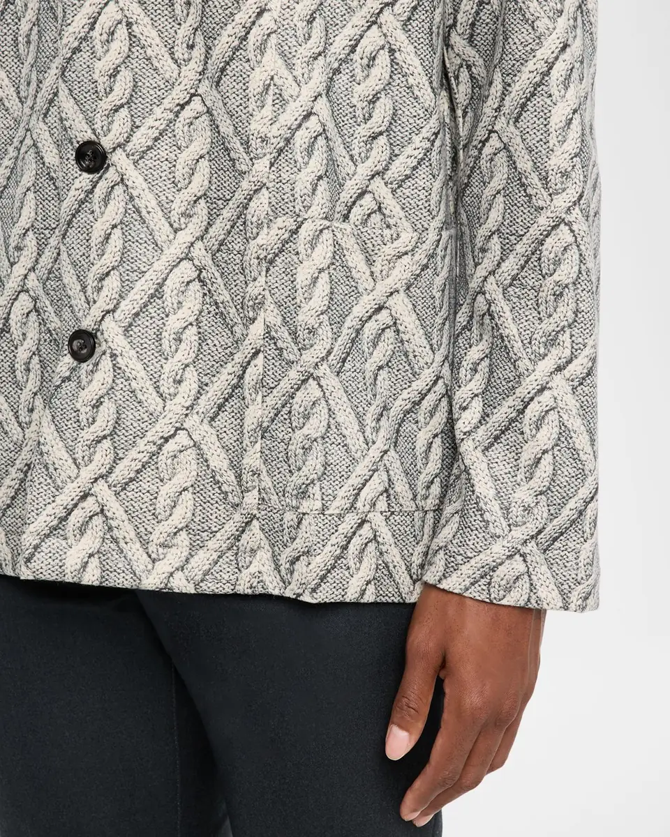 Kiton Men's Cable Knit-Print Hooded Sweater | Thumbnail 5 Kiton Men's Cable Knit-Print Hooded Sweater | Thumbnail 5