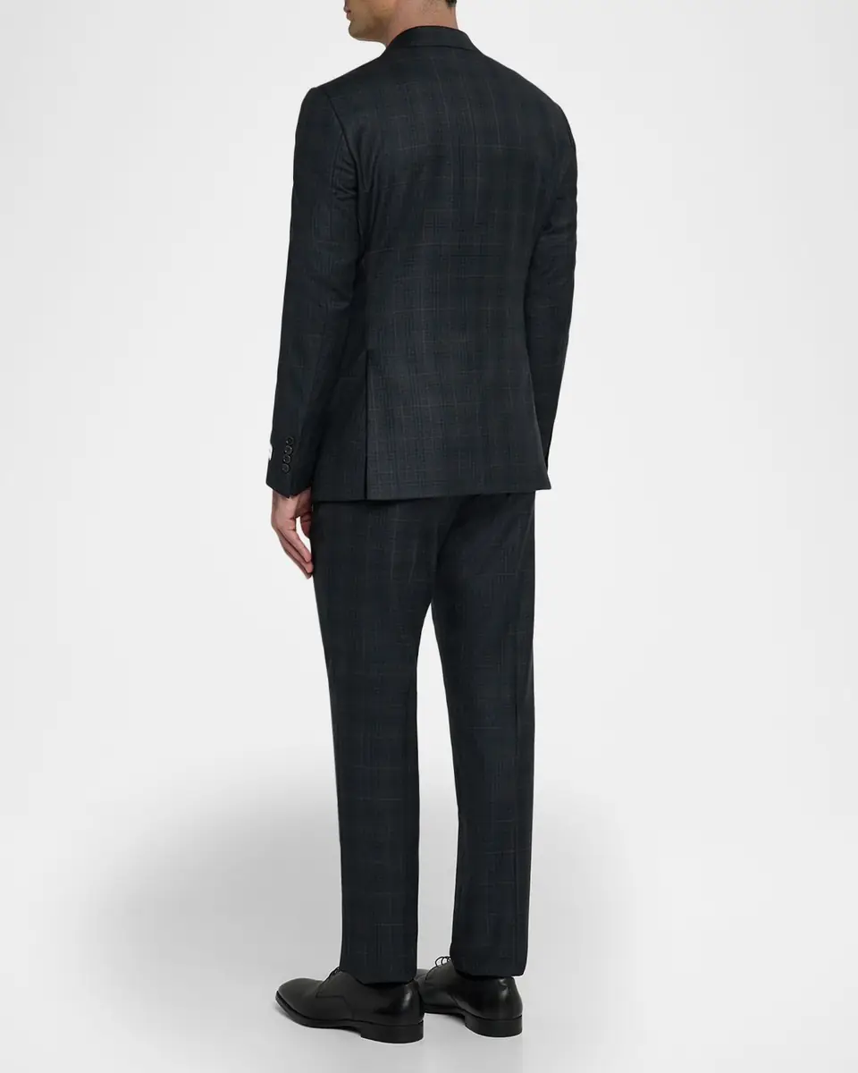 Emporio Armani Men's Wool Super 130s Plaid G Line Suit | Thumbnail 3 Emporio Armani Men's Wool Super 130s Plaid G Line Suit | Thumbnail 3