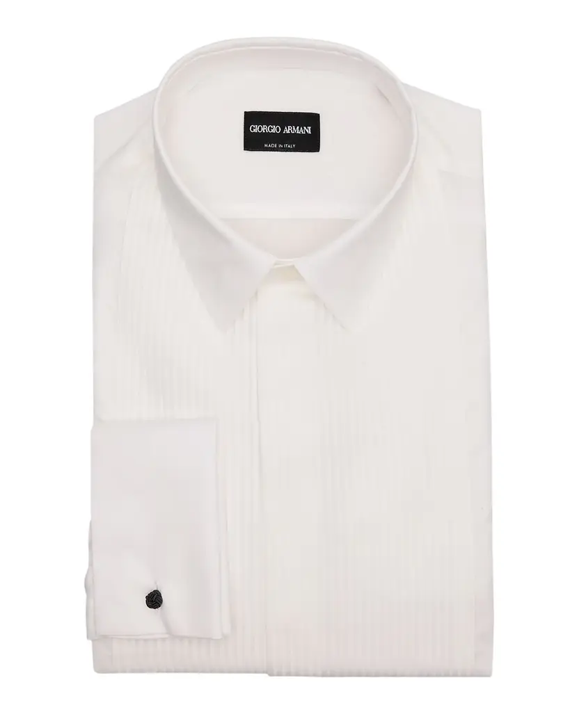 Giorgio Armani Men's Pleated Bib Tuxedo Shirt | Image 1 Giorgio Armani Men's Pleated Bib Tuxedo Shirt | Image 1