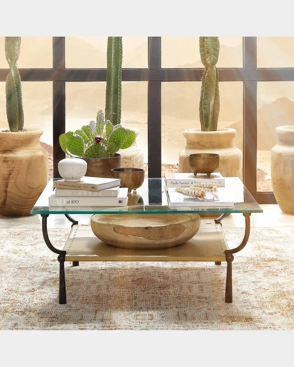 Jamie Young Renzo Glass & Leather Coffee Table | Thumbnail 3 Jamie Young Renzo Glass & Leather Coffee Table | Thumbnail 3