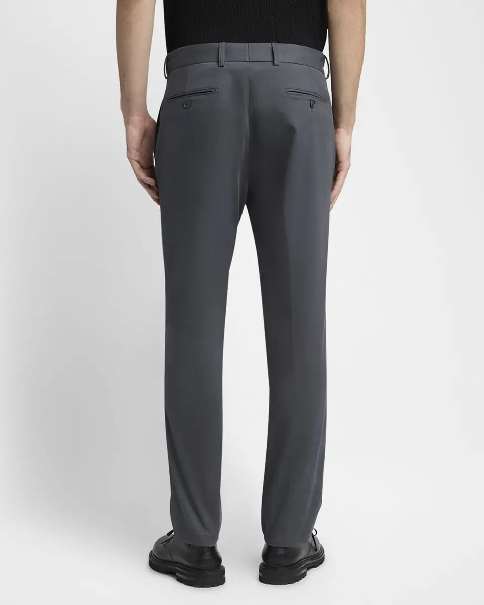 Giorgio Armani Men's Cotton and Cashmere Slim Flat-Front Trousers | Thumbnail 3 Giorgio Armani Men's Cotton and Cashmere Slim Flat-Front Trousers | Thumbnail 3