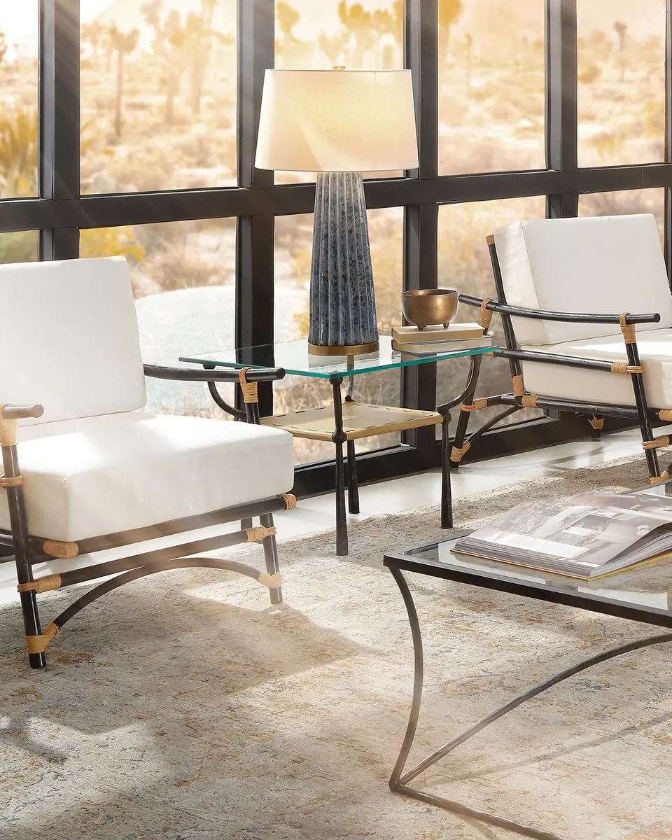 Jamie Young Renzo Glass & Leather Side Table | Thumbnail 4 Jamie Young Renzo Glass & Leather Side Table | Thumbnail 4