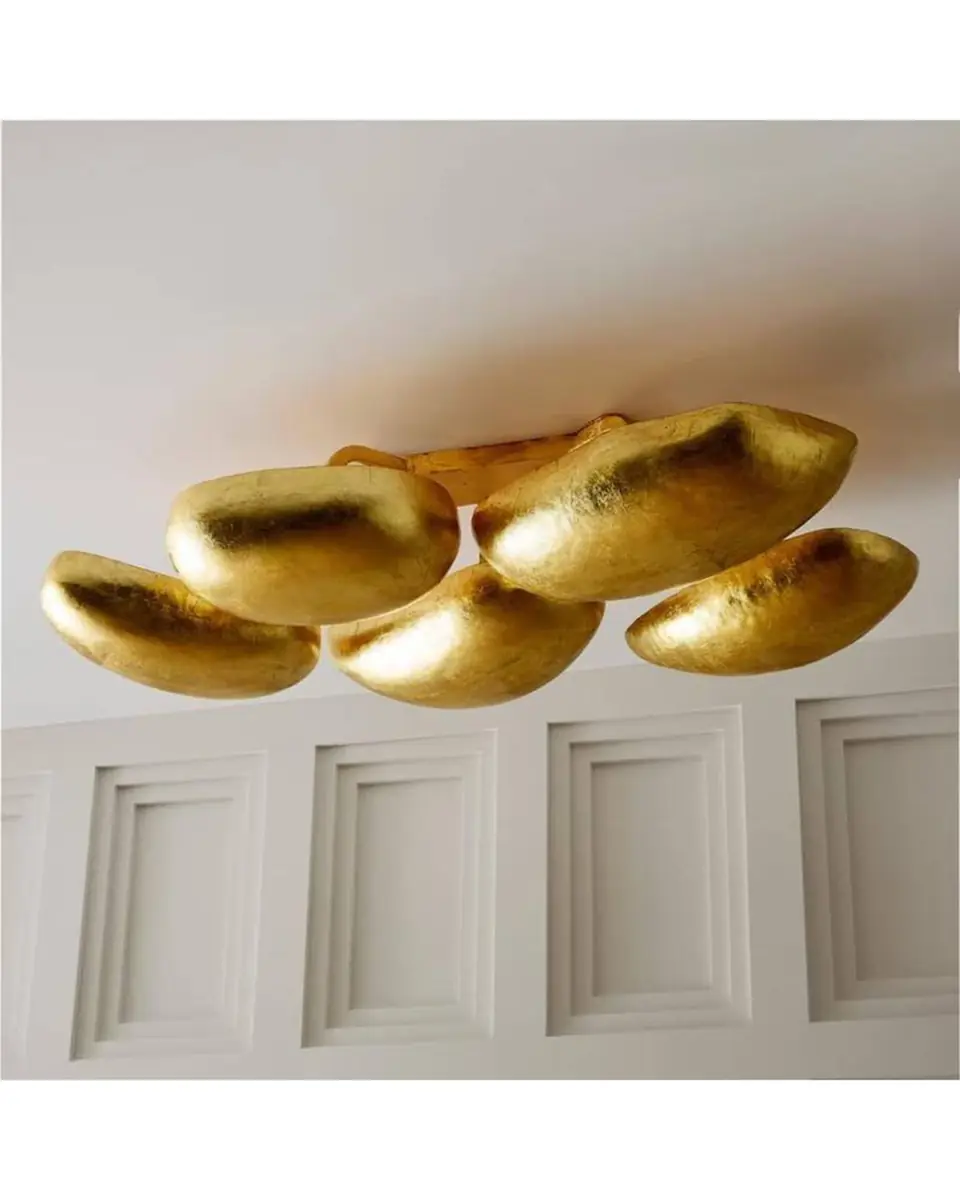 Arteriors Theo 55" 13-Light Gold Leaf Flush Mount | Thumbnail 2