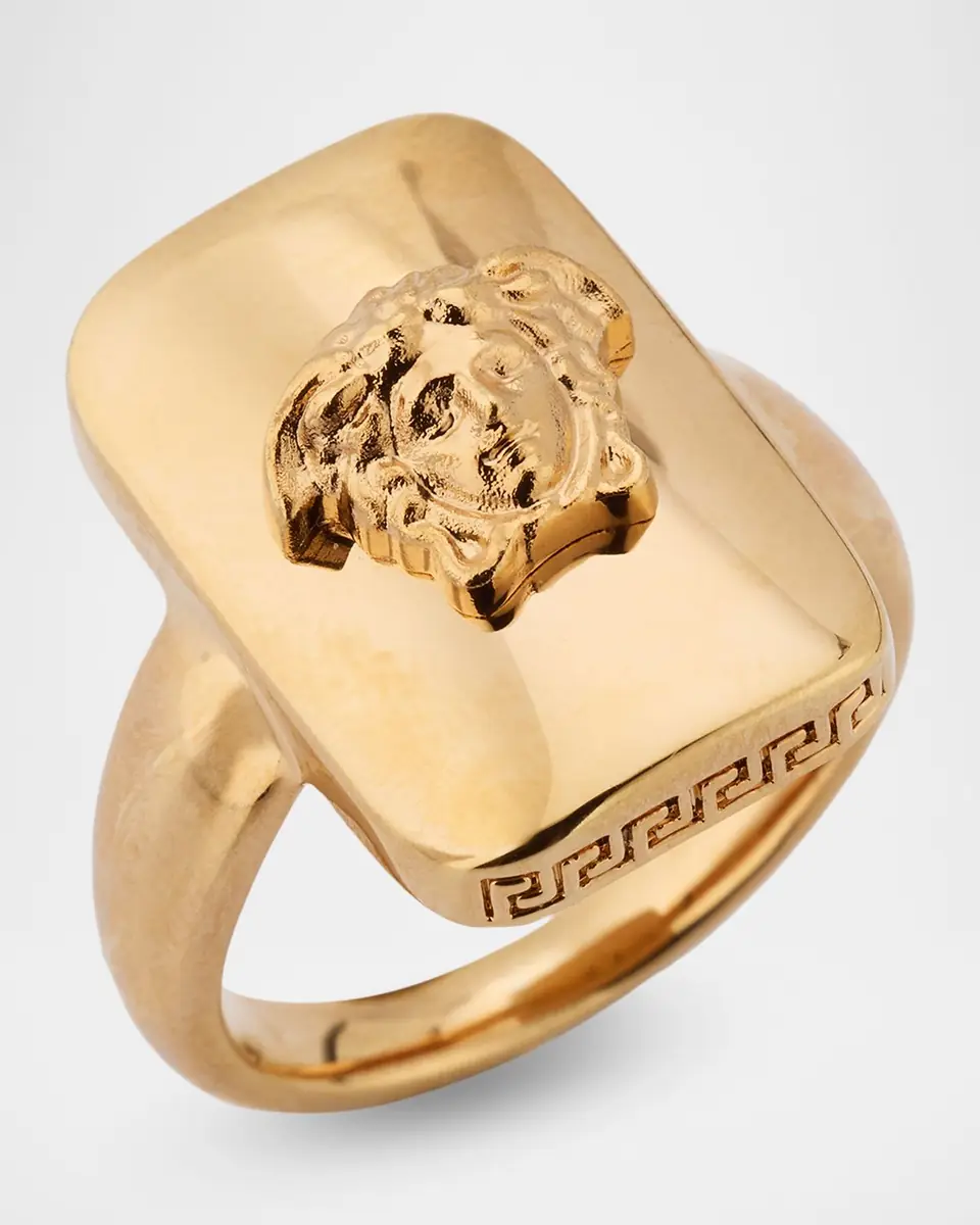 Versace Men's Medusa Rectangular Signet Ring | Thumbnail 3 Versace Men's Medusa Rectangular Signet Ring | Thumbnail 3