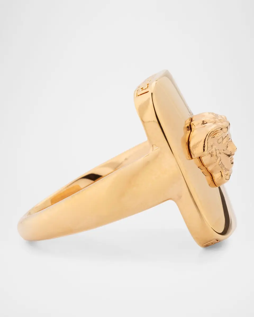 Versace Men's Medusa Rectangular Signet Ring | Thumbnail 4 Versace Men's Medusa Rectangular Signet Ring | Thumbnail 4