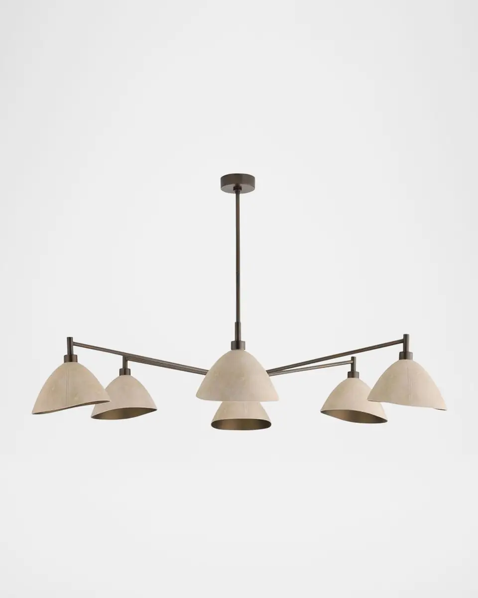 Arteriors Inlet 53" 6-Light Leather Chandelier | Thumbnail 3