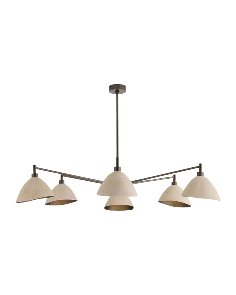 Arteriors Inlet 53" 6-Light Leather Chandelier