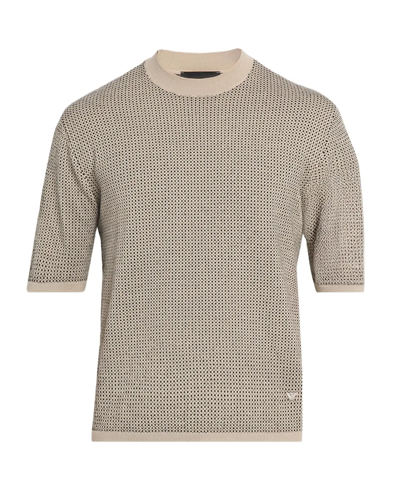 Emporio Armani Men's Micro-Dot Knit Short-Sleeve Crewneck Sweater