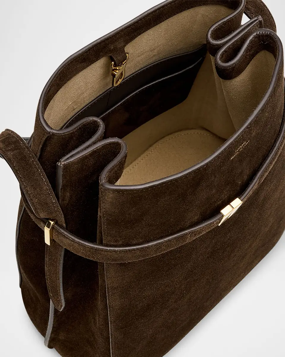 TOTEME Belted Suede Bucket Bag | Thumbnail 3