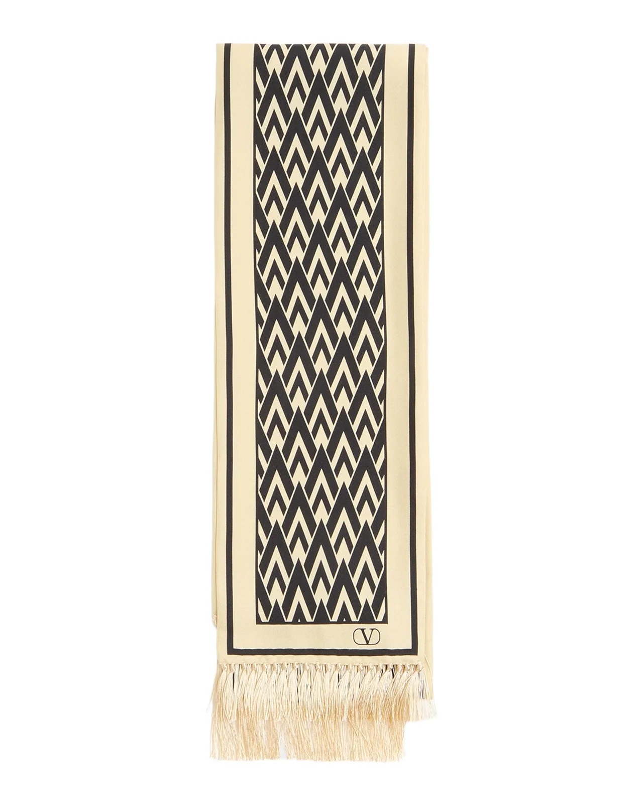 Valentino Garavani Toute La V Bandeau Scarf with Fringe
