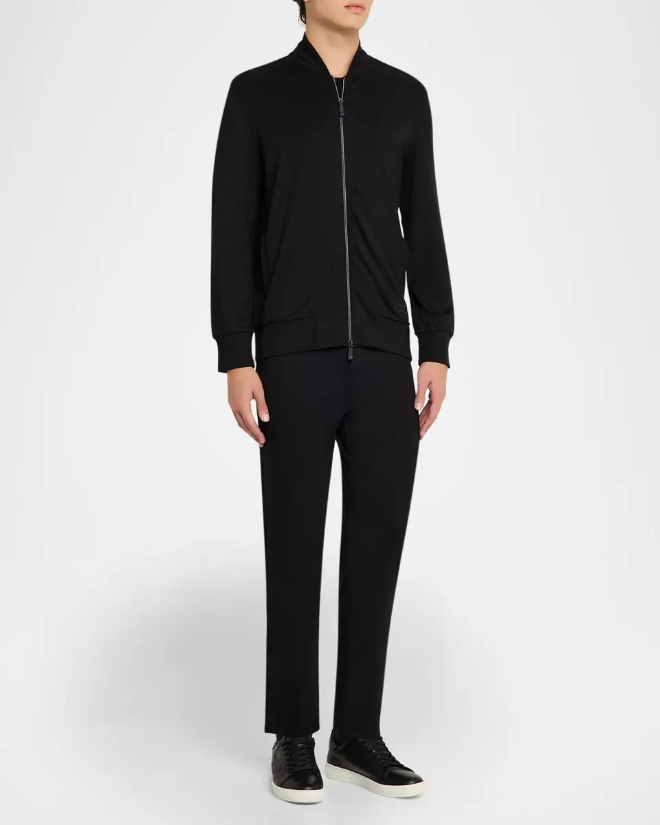 KNT Men's Black Full Zip Sweatshirt | Thumbnail 2 KNT Men's Black Full Zip Sweatshirt | Thumbnail 2
