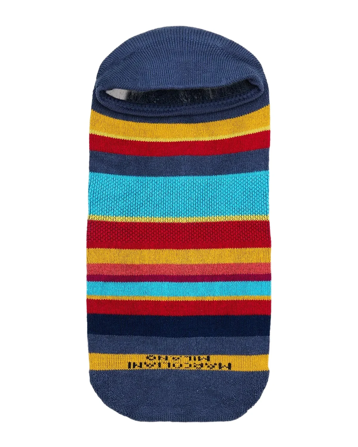 Marcoliani Men's Invisible Multicolor Stripe Cotton No-Show Sneaker Socks