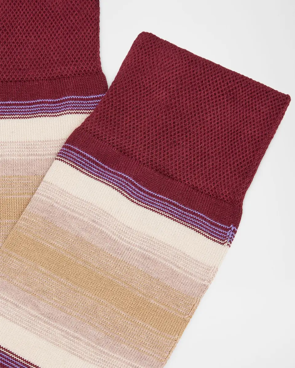 Marcoliani Men's Degrade Stripe Cotton Crew Socks | Thumbnail 2