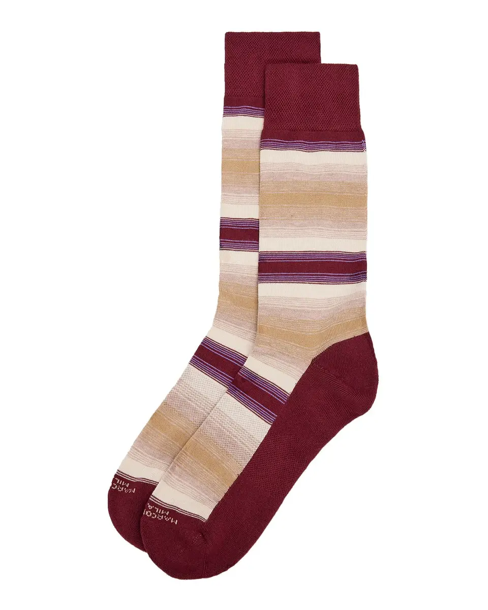 Marcoliani Men's Degrade Stripe Cotton Crew Socks | Thumbnail 3