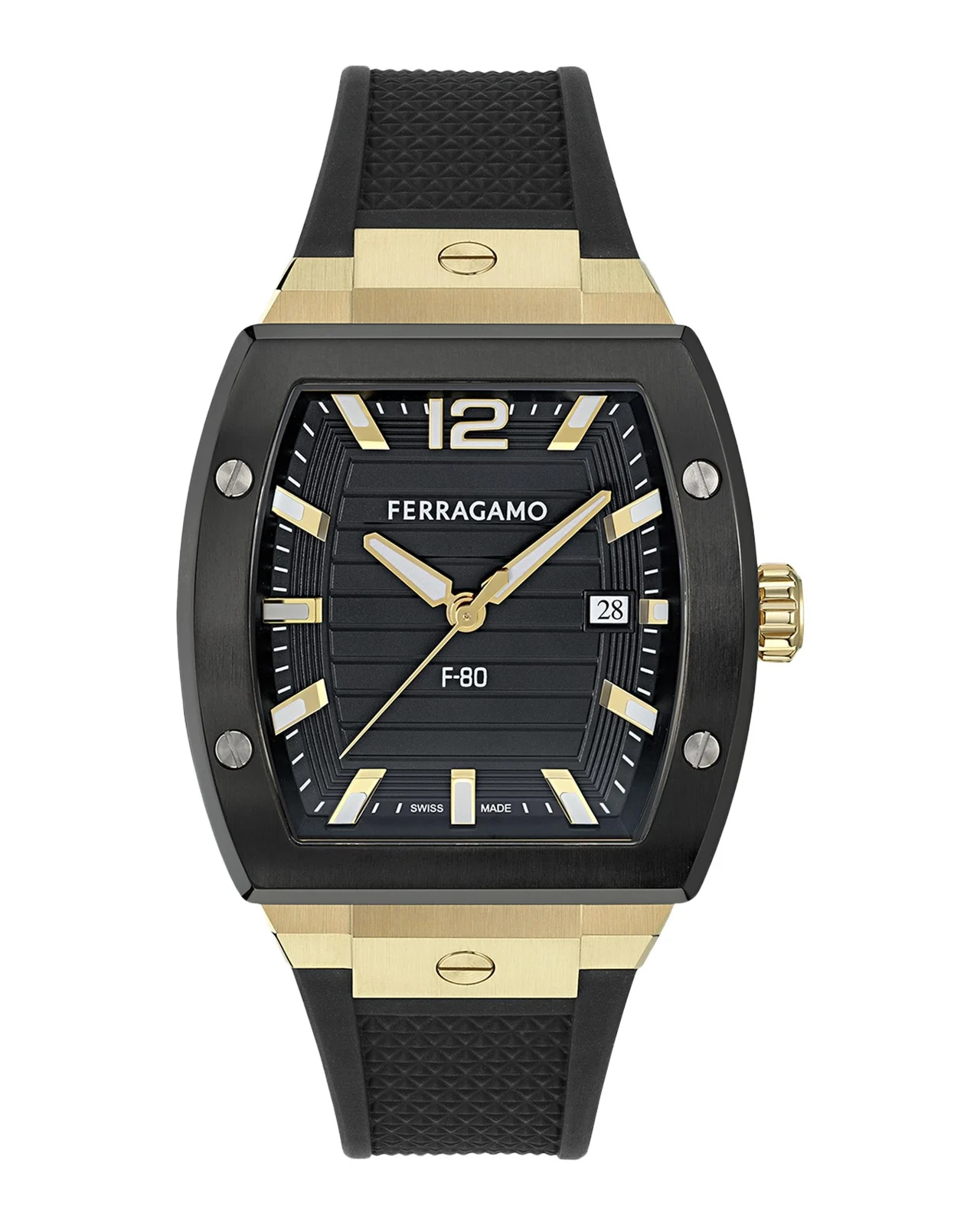 Men's F80 42mm IP Yellow Gold PU-Strap Watch Men's F80 42mm IP Yellow Gold PU-Strap Watch