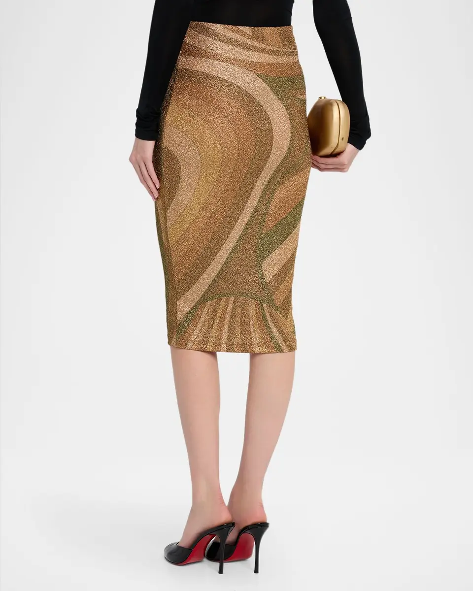 Pucci Iride Print Lamé Jersey Midi Skirt | Thumbnail 3 Pucci Iride Print Lamé Jersey Midi Skirt | Thumbnail 3