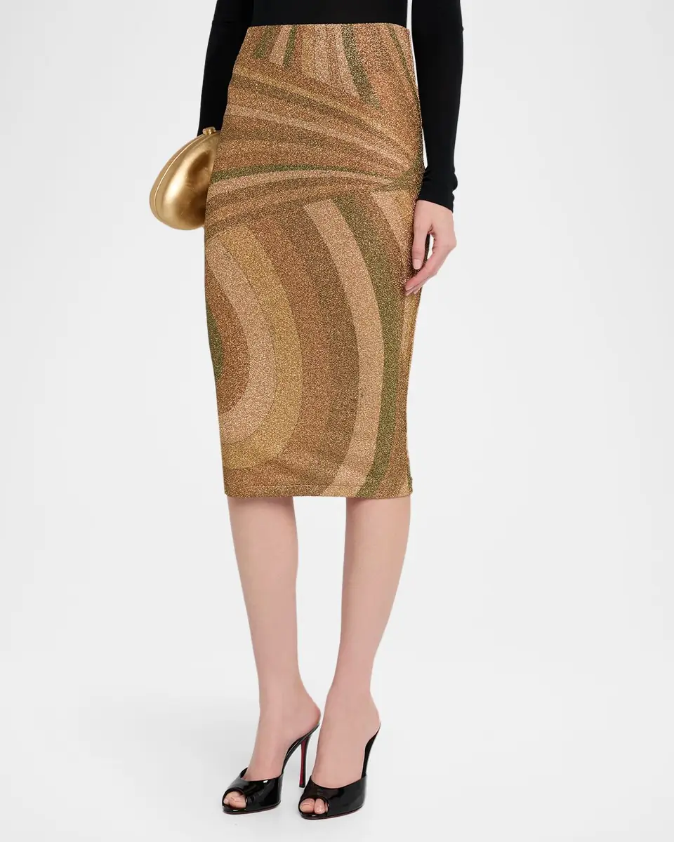Pucci Iride Print Lamé Jersey Midi Skirt | Thumbnail 4 Pucci Iride Print Lamé Jersey Midi Skirt | Thumbnail 4