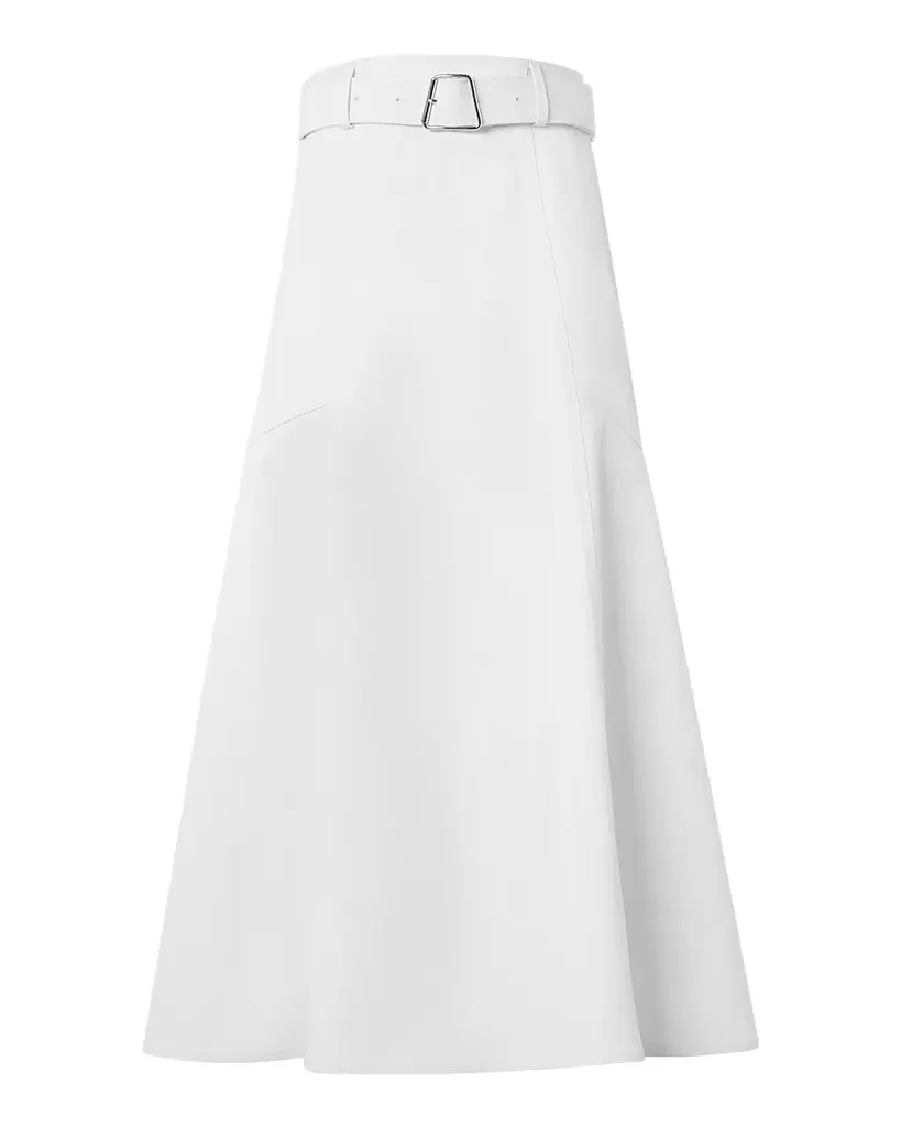 Cotton Twill Belted Midi Skirt Cotton Twill Belted Midi Skirt
