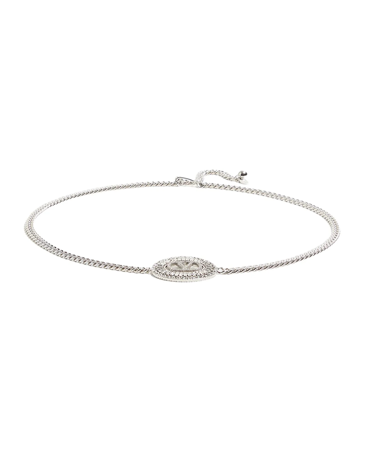 VLogo Signature Crystal-Embellished Chain Belt VLogo Signature Crystal-Embellished Chain Belt