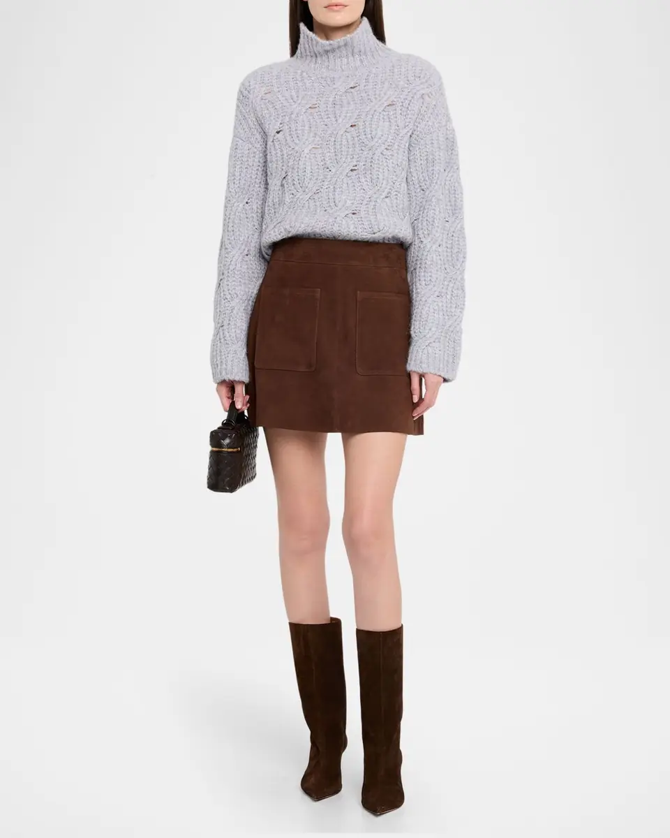 TANYA TAYLOR Fran Suede Mini Skirt | Thumbnail 2 TANYA TAYLOR Fran Suede Mini Skirt | Thumbnail 2