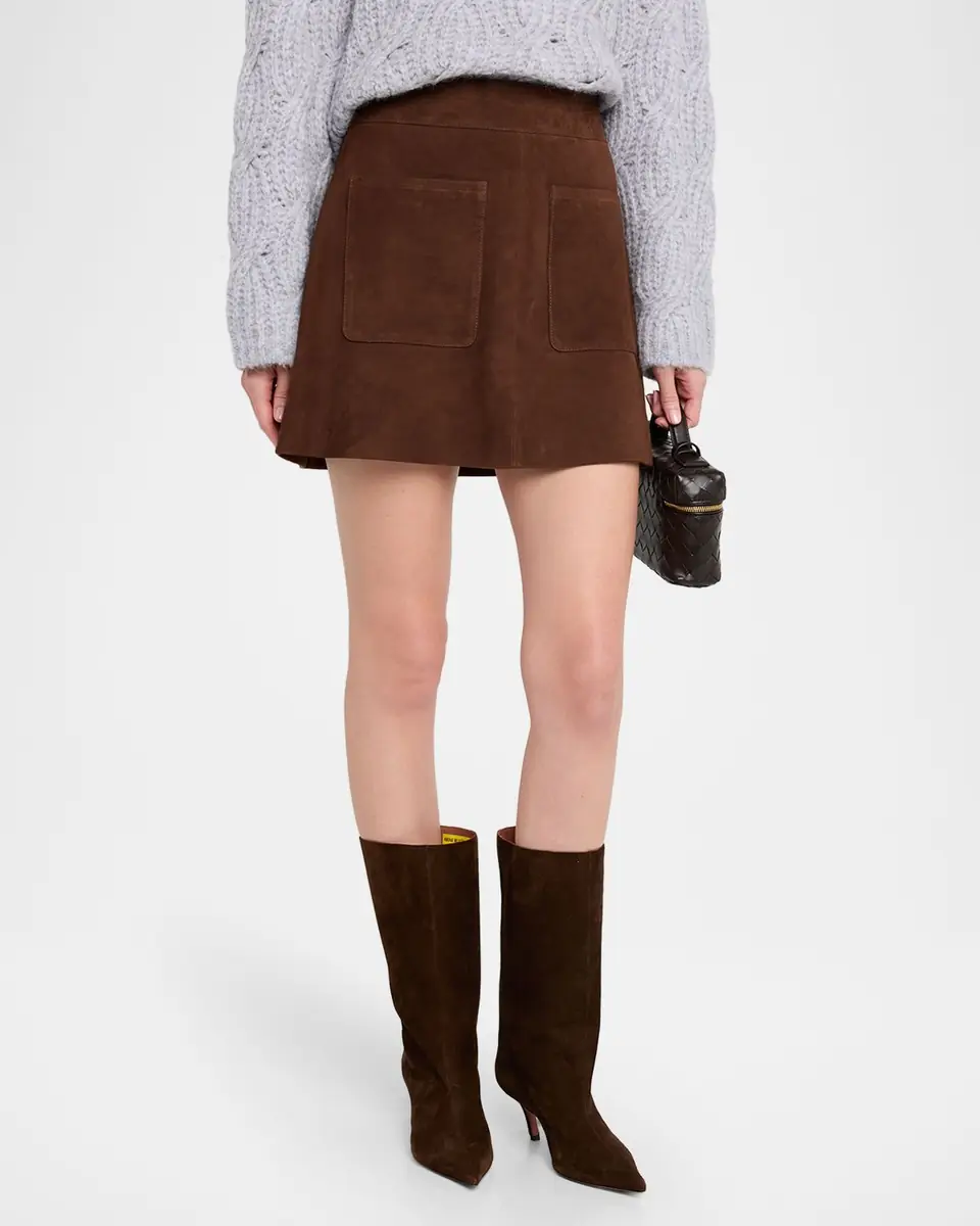TANYA TAYLOR Fran Suede Mini Skirt | Thumbnail 4 TANYA TAYLOR Fran Suede Mini Skirt | Thumbnail 4